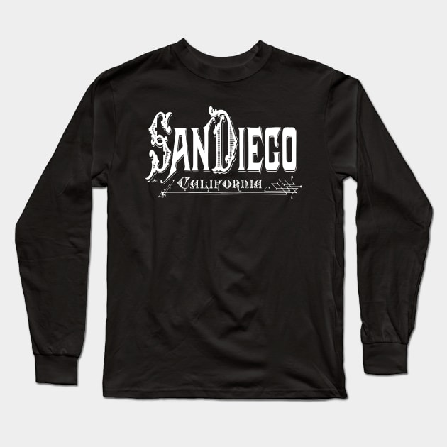 Vintage San Diego, CA Long Sleeve T-Shirt by DonDota